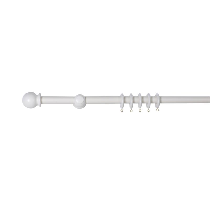 Colours Wooden Curtain Pole White (L) 3M