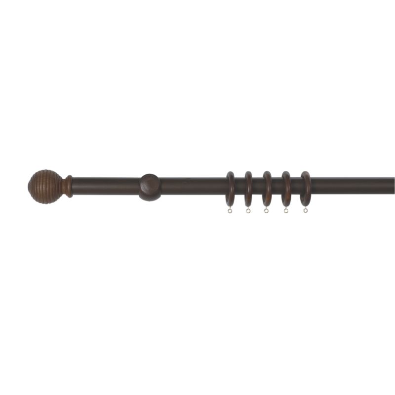 Colours by BandQ Wooden Curtain Pole Walnut