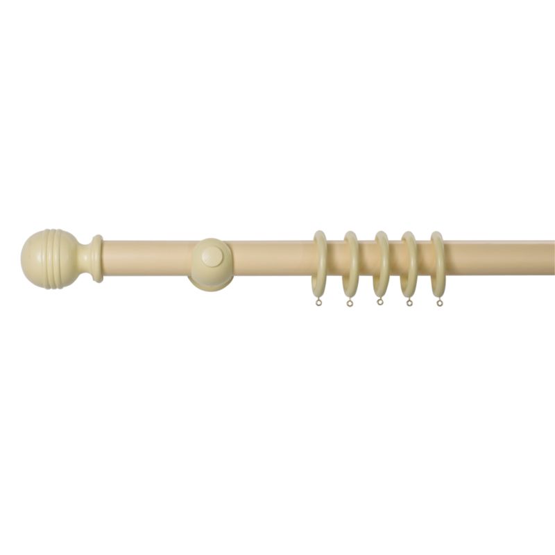 Colours by BandQ Wooden Curtain Pole Cream (L) 3M