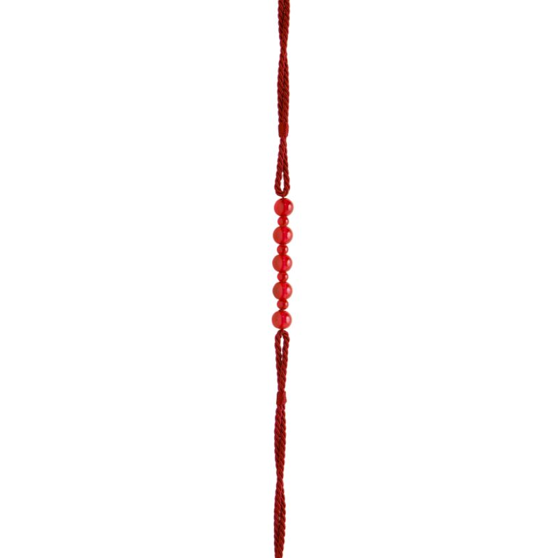 Colours By Bandq Beaded Rope Curtain Tieback Red