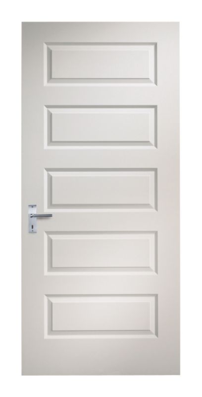 BampQ Rockport Smooth Internal 5 Panel Moulded Door NAT26ROKSL White H1981x W762 x D35mm