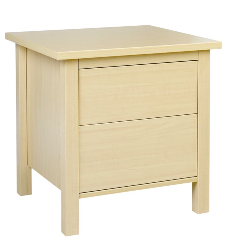 Traditional Style 2 Drawer Bedside Chest Maple Style