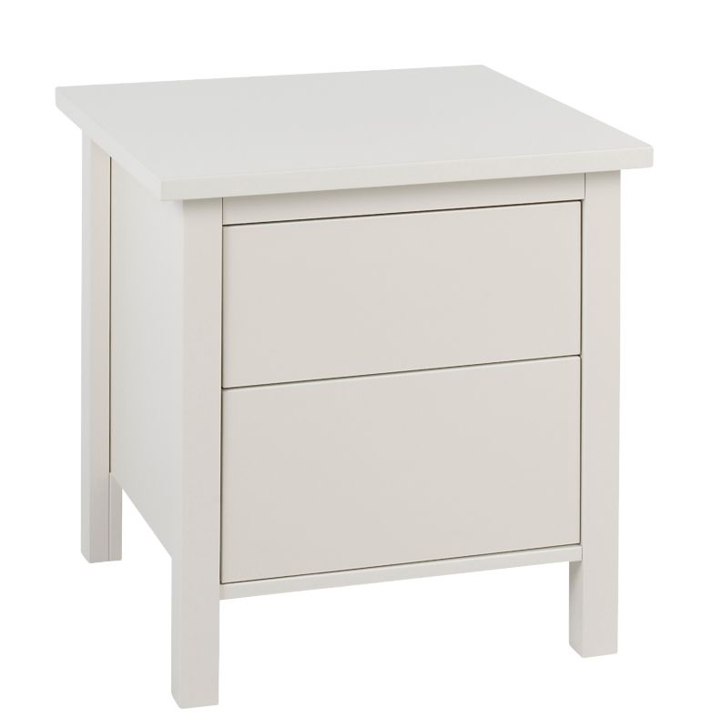 traditional Style 2 Drawer Bedside Chest White