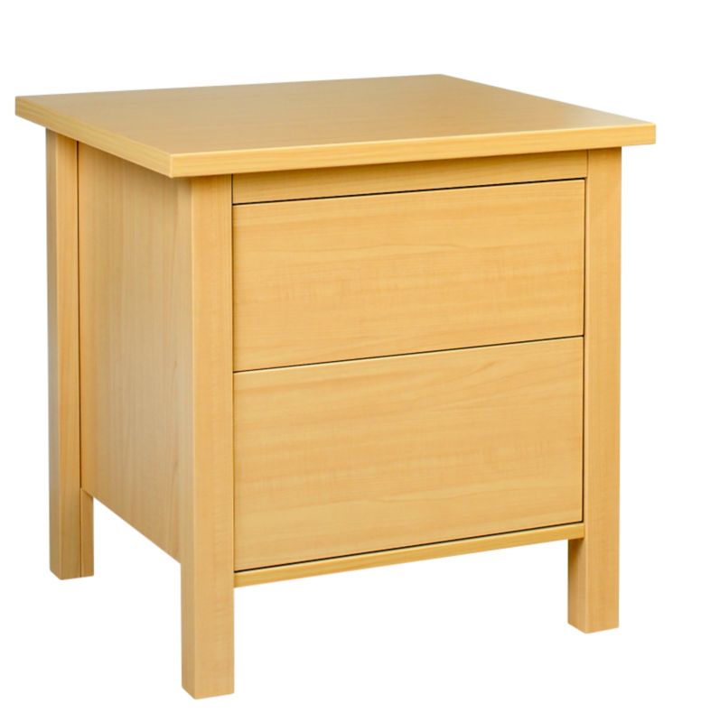traditional Style 2 Drawer Bedside Chest Beech Effect