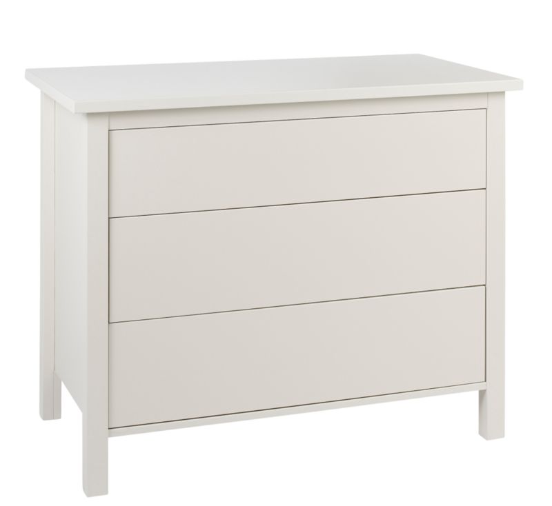traditional Style 3 Drawer Wide Chest White