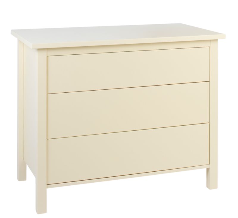 traditional Style 3 Drawer Wide Chest Cream