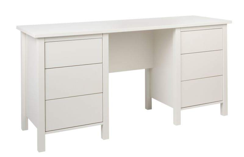 Style Double Pedestal Dressing Table White