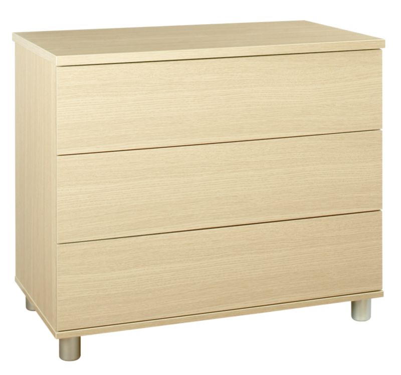 contemporary Style 3 Drawer Wide Chest Maple Style Style
