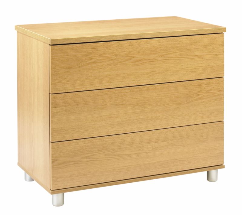 Contemporary Style 3 Drawer Wide Chest Beech Style Style