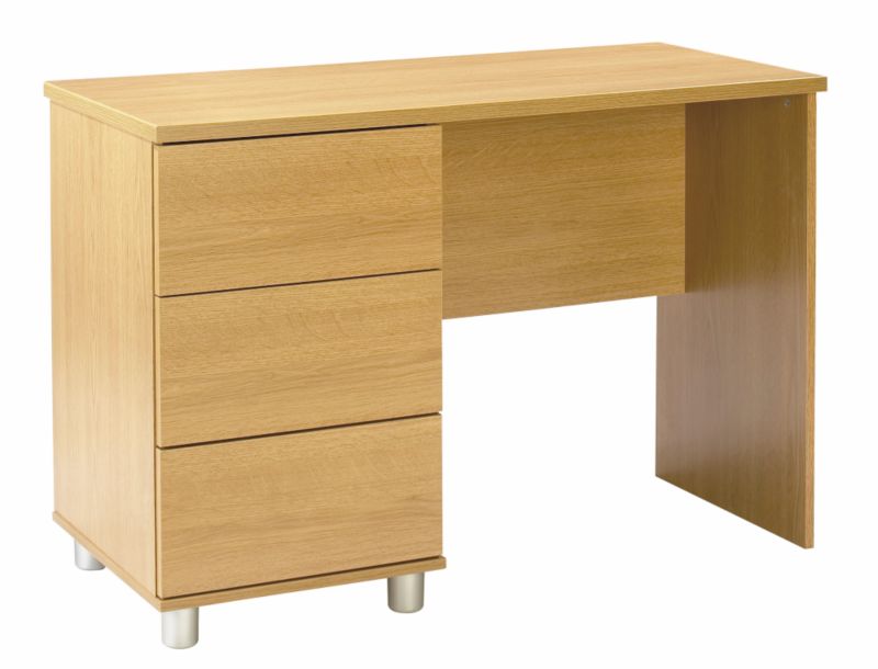 Contemporary Style Single Pedestal Dressing Table Beech Style Style