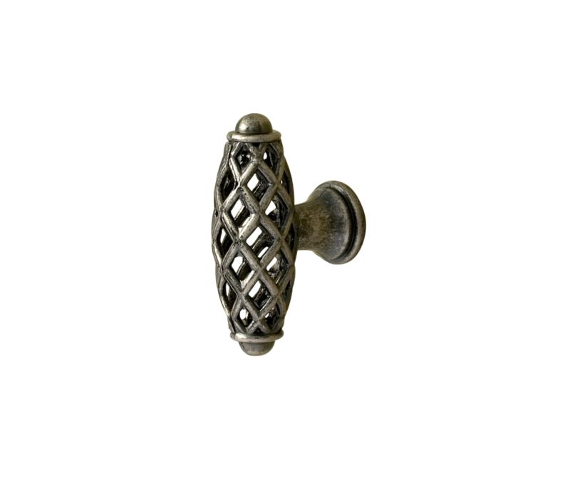 Wire Cage T Bar Knob Antique Pewter Style Pack of 2