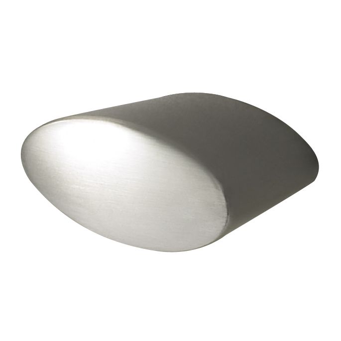 Cooke & Lewis Solid Oval Knob Brushed Nickel Style 35mm (Pack of 2)