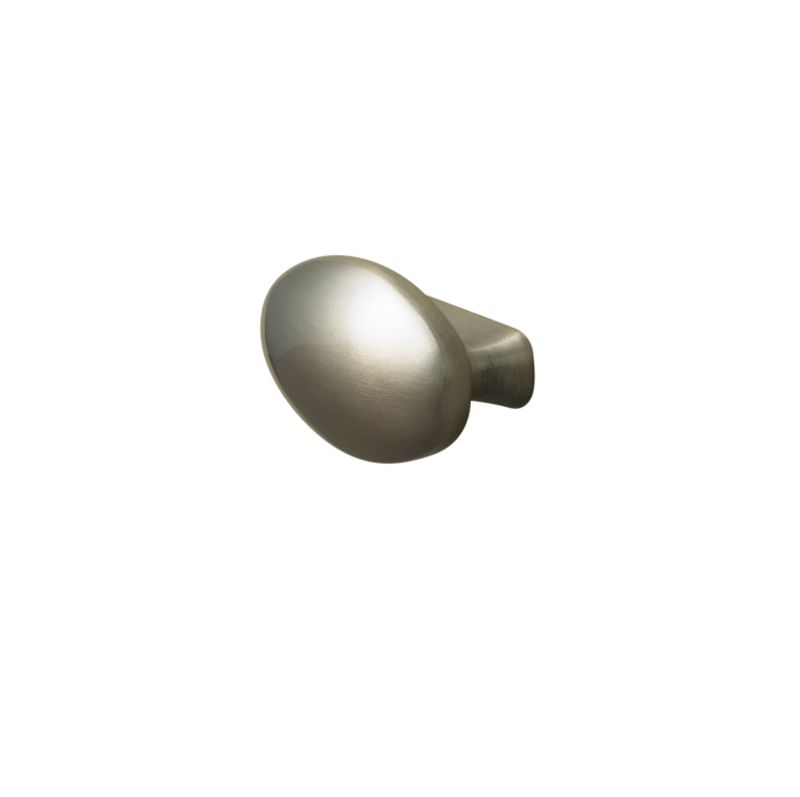 solid Oval Knob Brushed Nickel Style 47mm (Pack of 2)