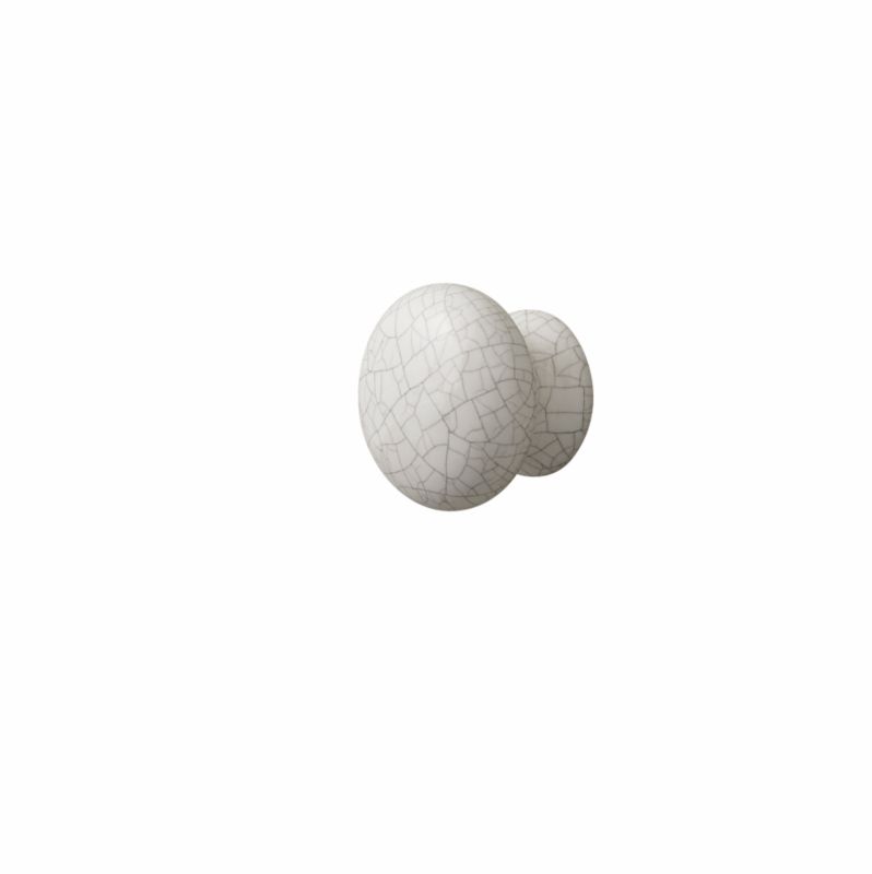 Cracked Ceramic Style Knob White (pack Of 2)