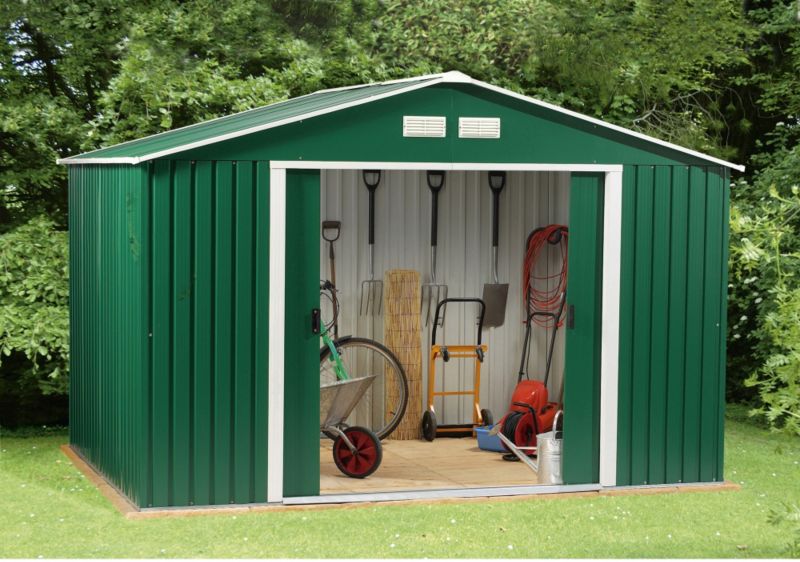 Duramax Colossus Apex Metal Shed - Model 108 With Foundation Kit - (H) 6ft11in x (W) 10ft3in x (D) 7ft7in