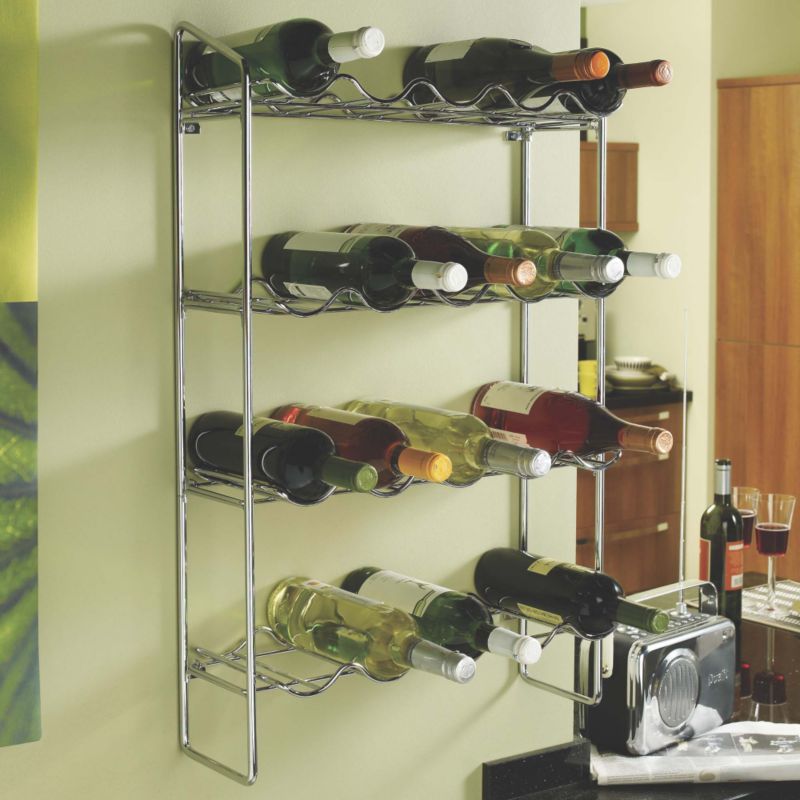 it Kitchens 500mm Wall Mounted Wine Rack Chrome