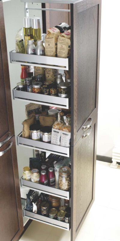 it Kitchens Pullout Larder System For 600mm Cabinet Metallic Effect