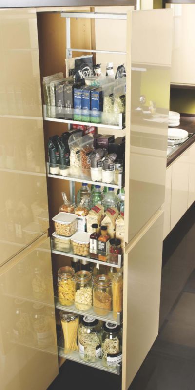 Cooke and Lewis 600mm Pullout Larder System Glass