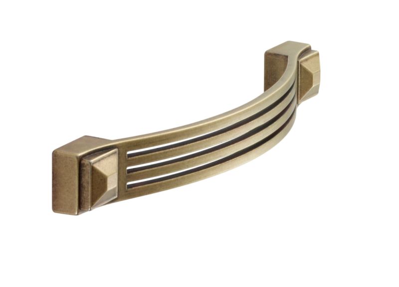 Unbranded Grooved Bow Handle Antique Brass Effect Pack of 2