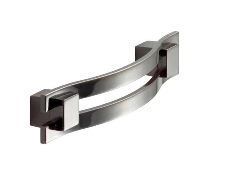 Parallel Bow Handle Black Pack of 2 Nickel Finish Pack of 2