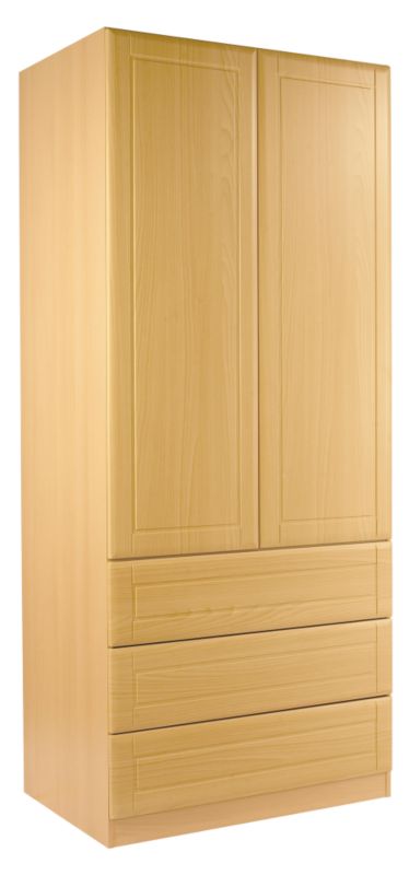 Contemporary 3 Drawer Wardrobe Contemporary Linen Press Beech Style
