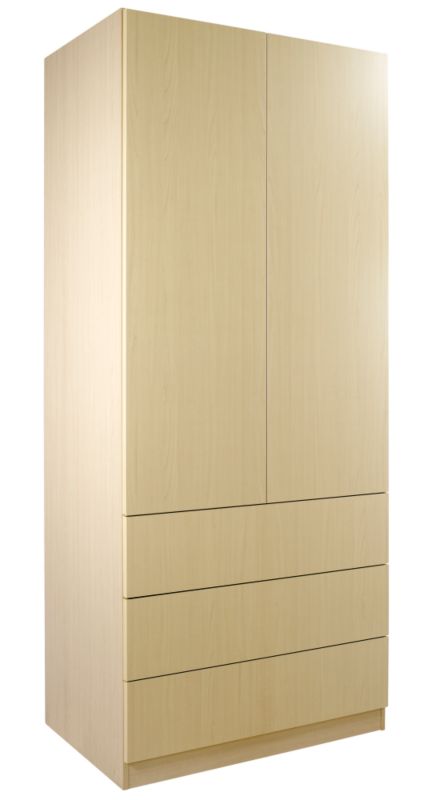 Contemporary 3 Drawer Wardrobe Contemporary Linen Press Maple Style