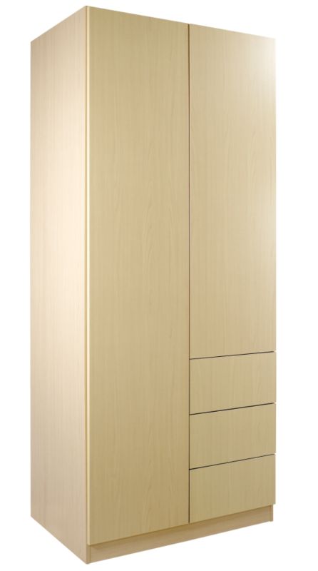 Contemporary Double Combi Wardrobe Maple Style
