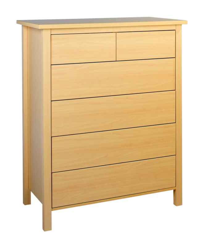 2 Over 4 Drawer Chest Beech Style