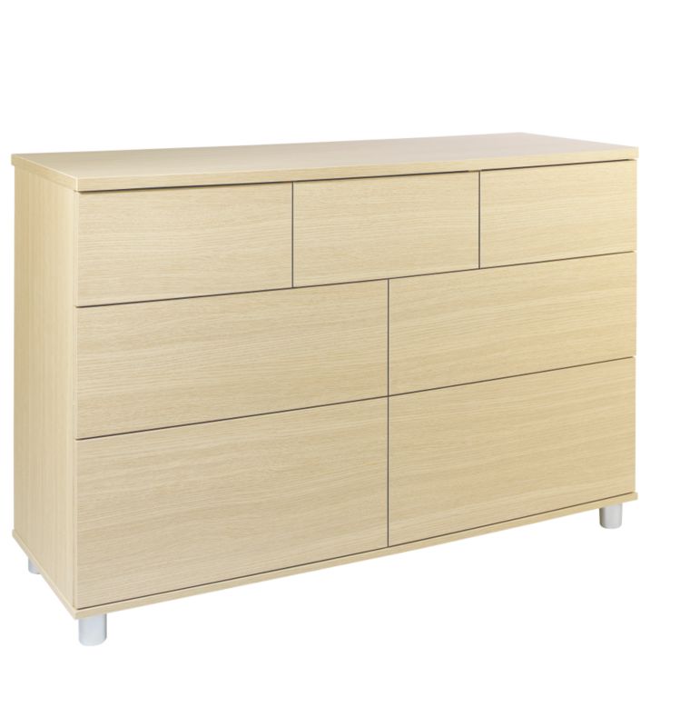 contemporary 3 Over 4 Drawer Chest Maple Style