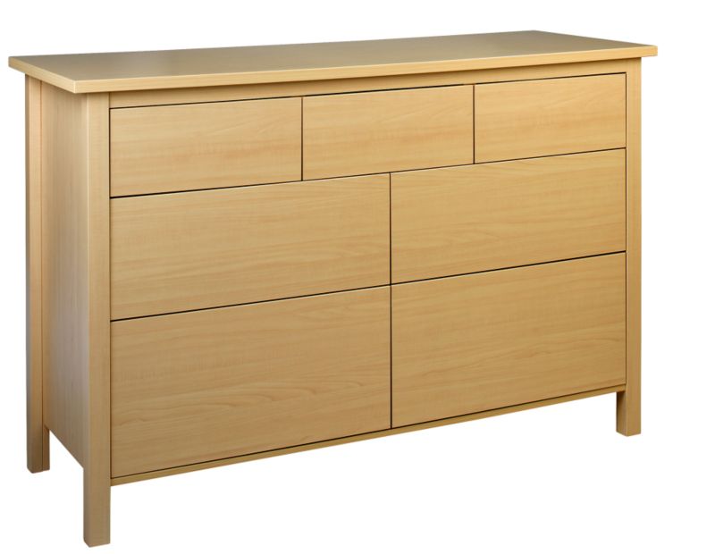 Traditional 3 Over 4 Drawer Merchants Chest Oak Style