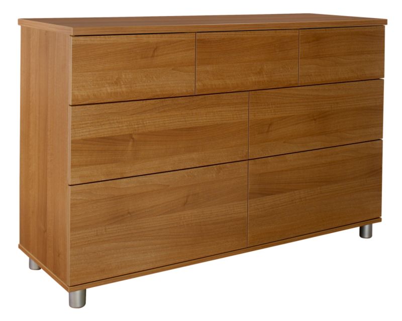 contemporary 3 Over 4 Drawer Chest Walnut Style