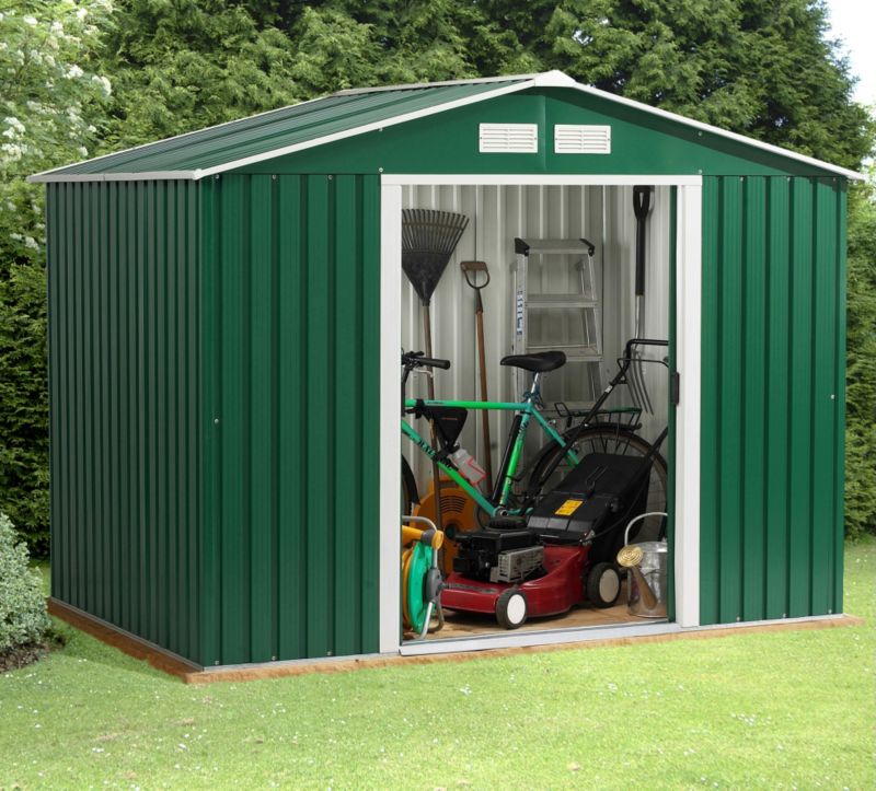 Titan Apex Metal Shed - Model 86 With Foundation Kit - (H) 6ft10in x (W) 8ft4in x (D) 5ft 8in