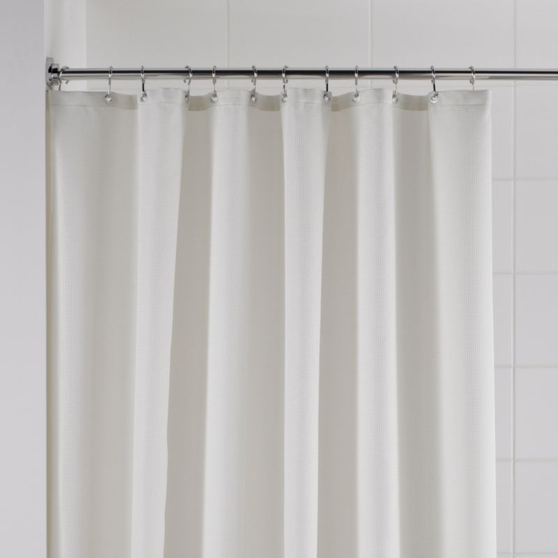 Cream Waffle Shower Curtain