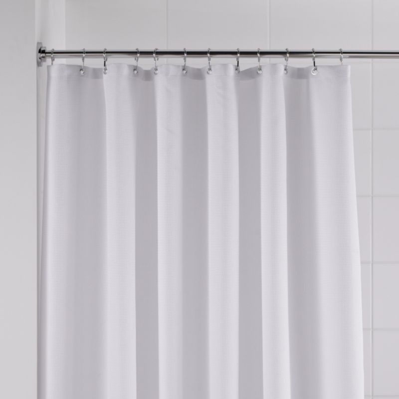 White Waffle Shower Curtain