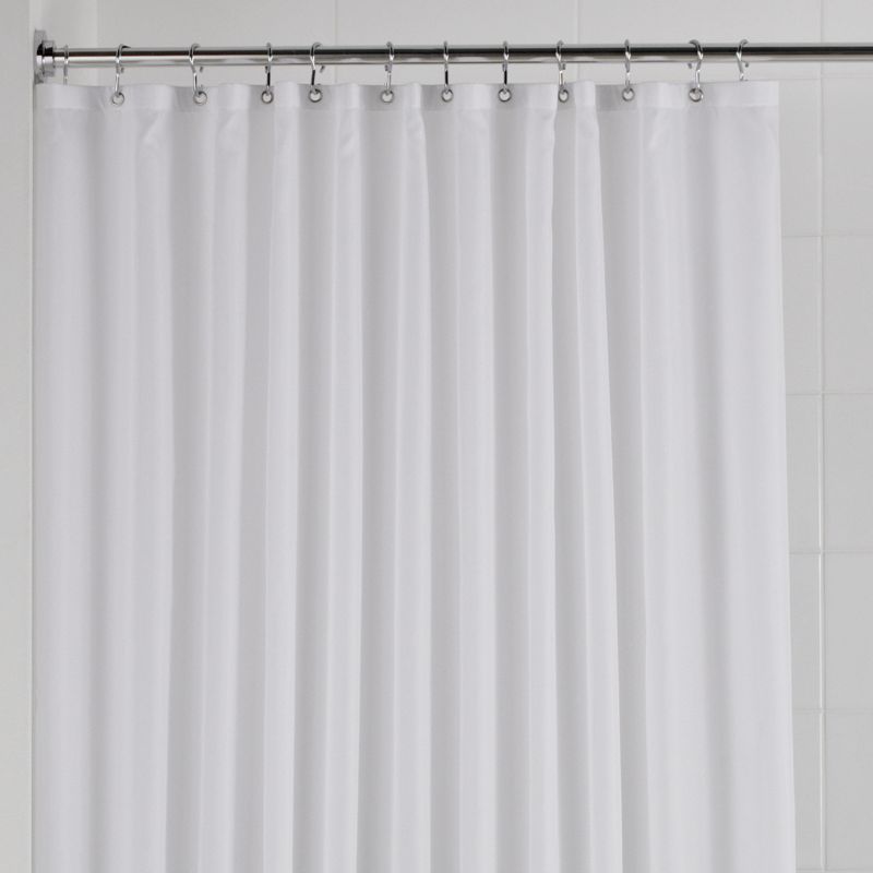 White Textile Shower Curtain