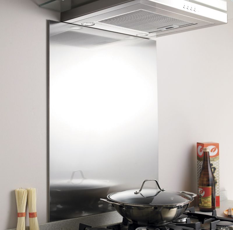 Glass Splashback Pewter Effect