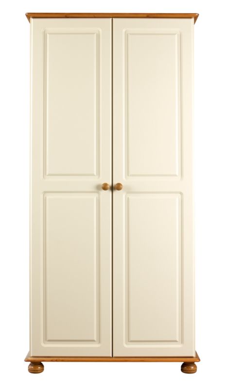 Oslo 2 Door Wardrobe Cream/Solid Pine