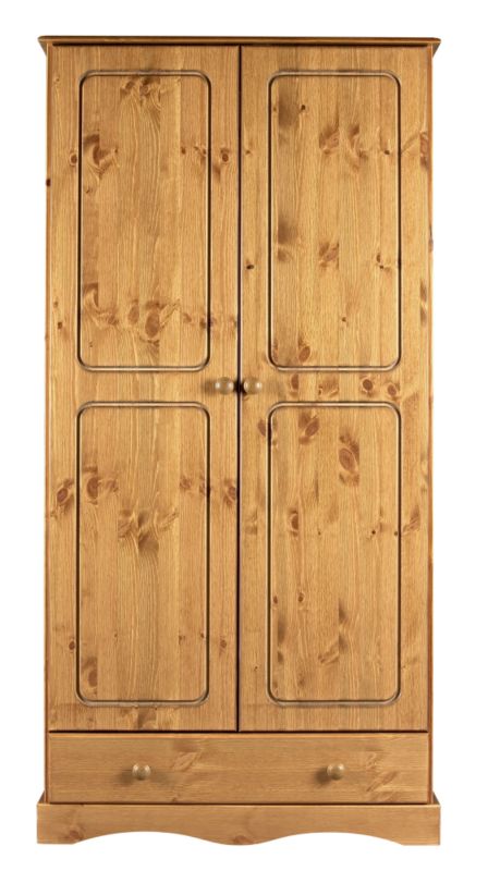 Henley 2 Door 1 Drawer Wardrobe Solid Pine