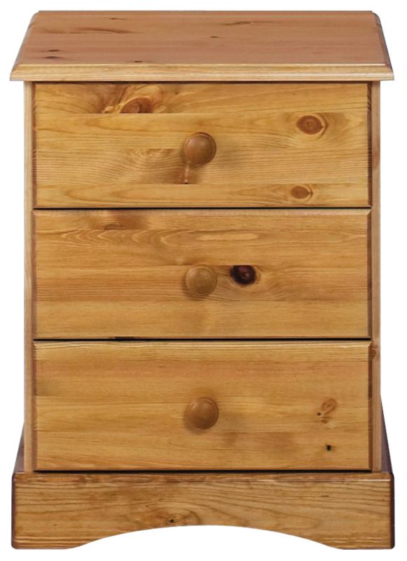 henley 3 Drawer Bedside Cabinet Solid Pine