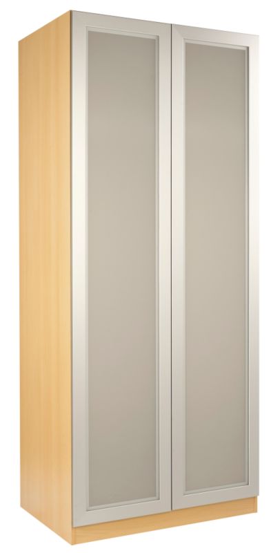 Accent Double Wardrobe Beech Style With Glass Door