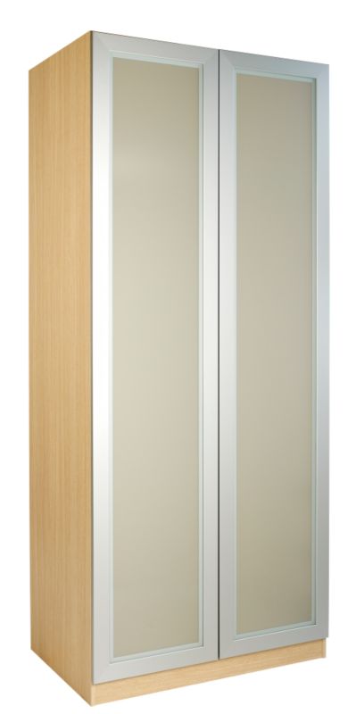 Accent Double Wardrobe Ferrara Oak Style Style With Glass Door