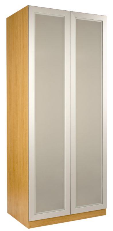 Accent Double Wardrobe Oak Style With Glass Door