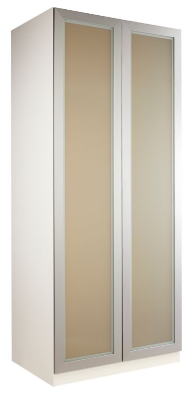 Accent Double Wardrobe White With Glass Door