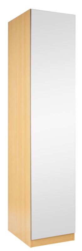 Accent Single Wardrobe Beech Style and Mirror Door