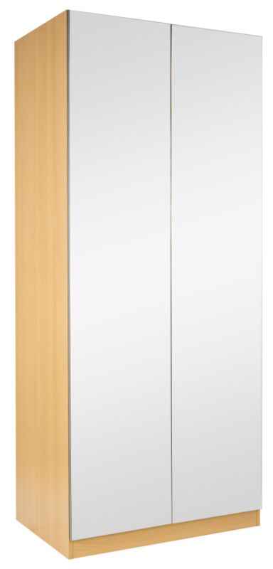 Accent Double Wardrobe Beech Style and Mirror Door