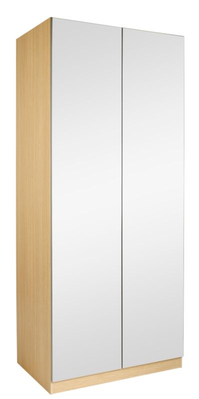Accent Double Wardrobe Ferrara Oak Style Style With Mirror Door