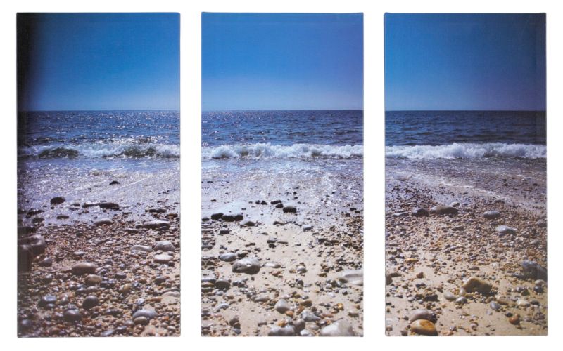 Colours by B&Q Beach Triptych Printed Canvas 58x87cm