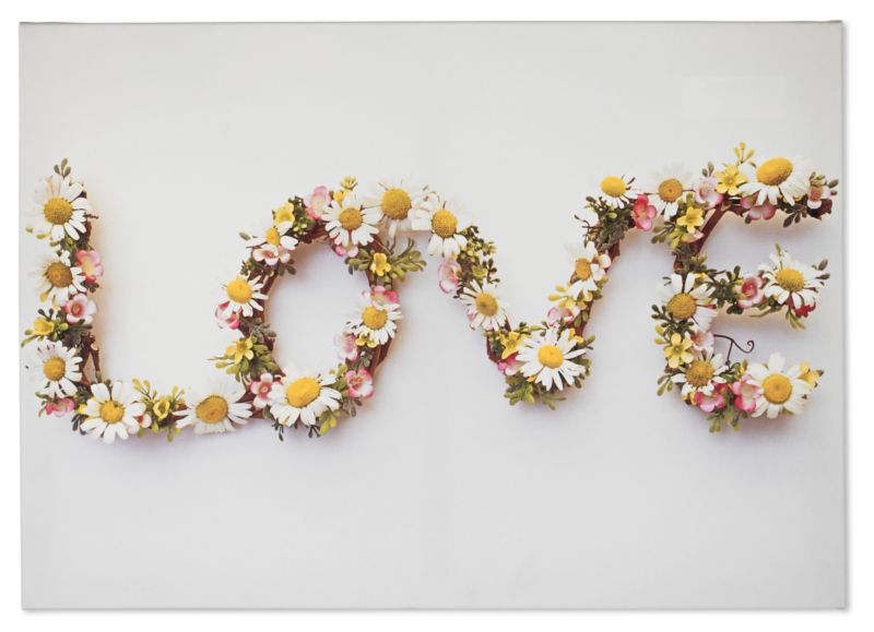 Colours by BandQ Love Printed Canvas H 50cm x W 70cm x D 2 cm