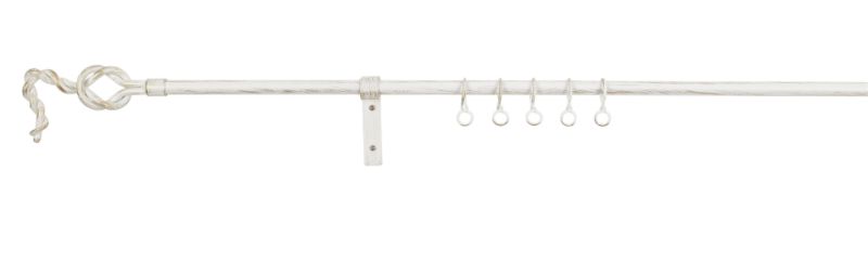 Colours by BampQ Wrought Iron Effect Curtain Pole with Knot Ball End CreamGold Effect L 24 m