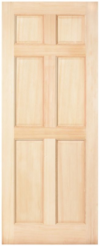 Chindwell BandQ Malaga Exterior Mortise Tenon 6 Panel Fir Veneer KM32 Unstained (H)2032 x (W)813 x (D)44mm